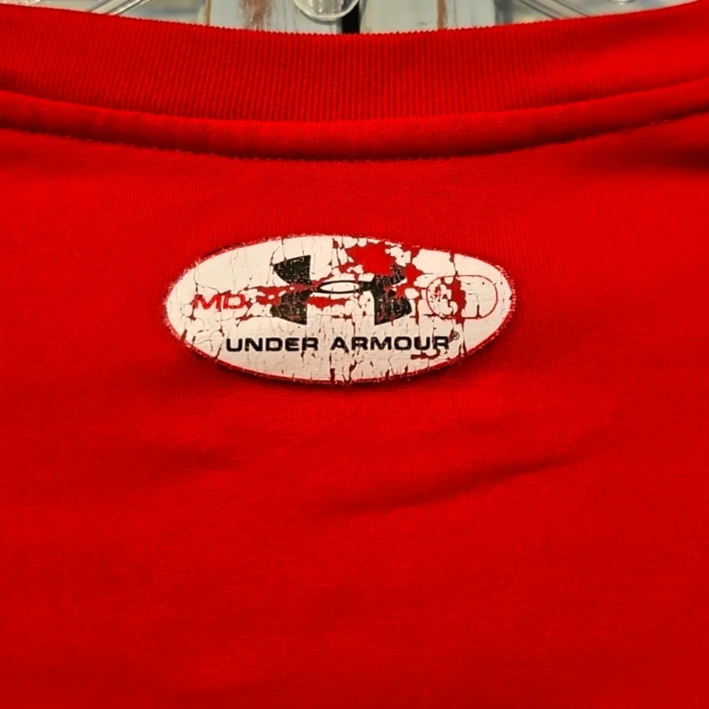 UNDER ARMOUR MARYLAND BASKETBALL SHIRT Mens Medium Red Loose Short Sleeve Tee - Picture 5 of 6
